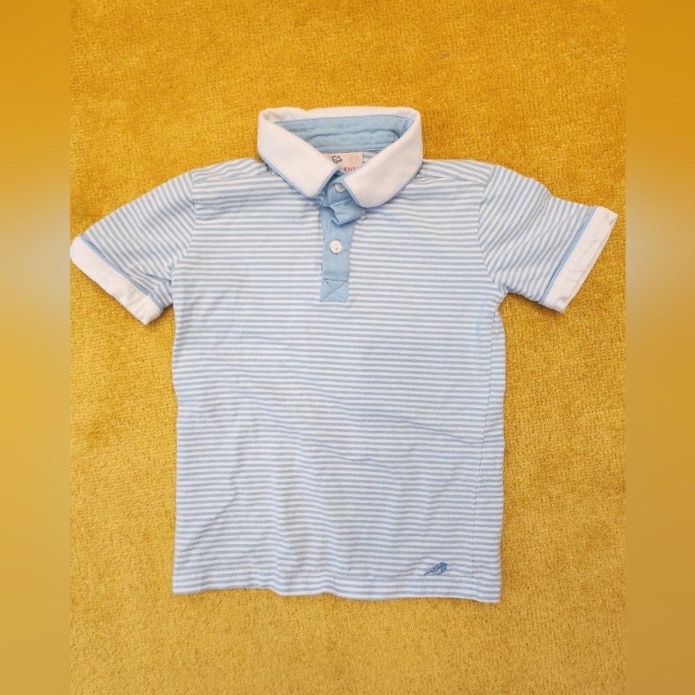 Smockingbird Blue Striped Kids Polo Shirt